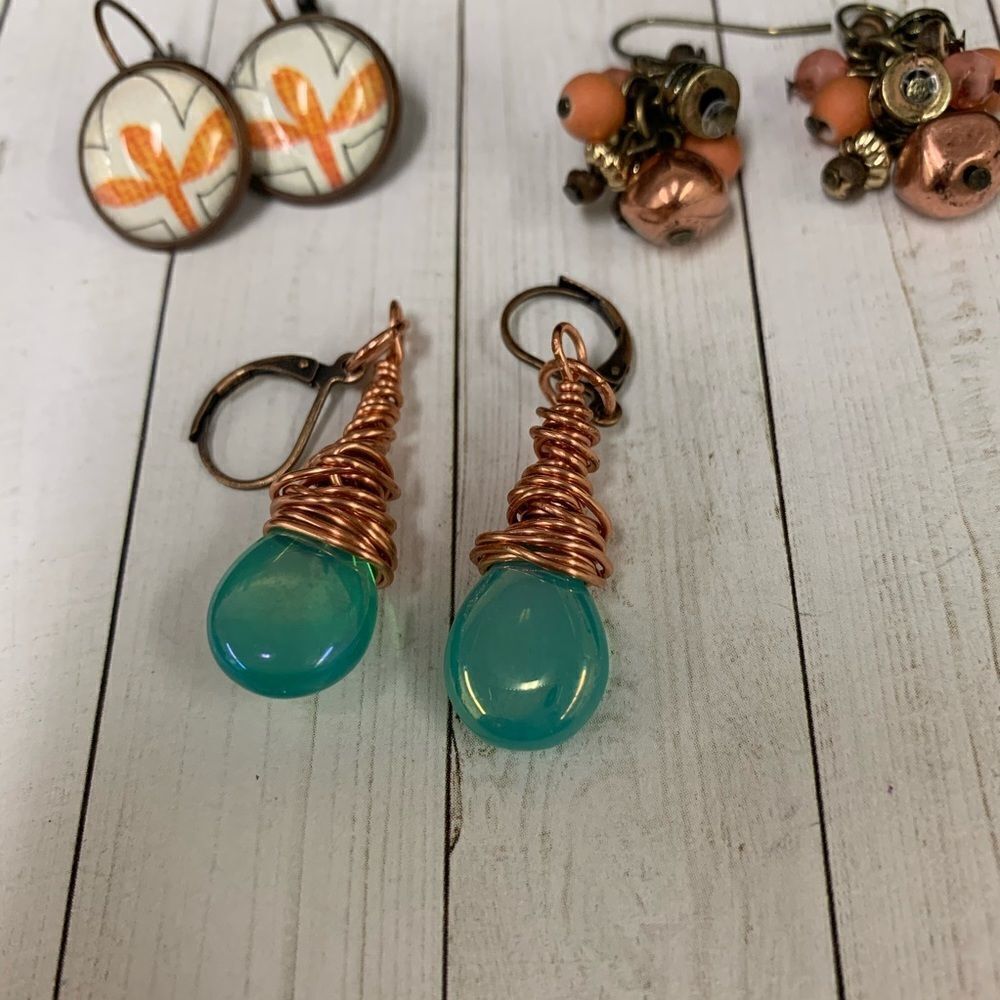 Copper Dangle Earring Lot Bundle‎ - Picture 2 of 4